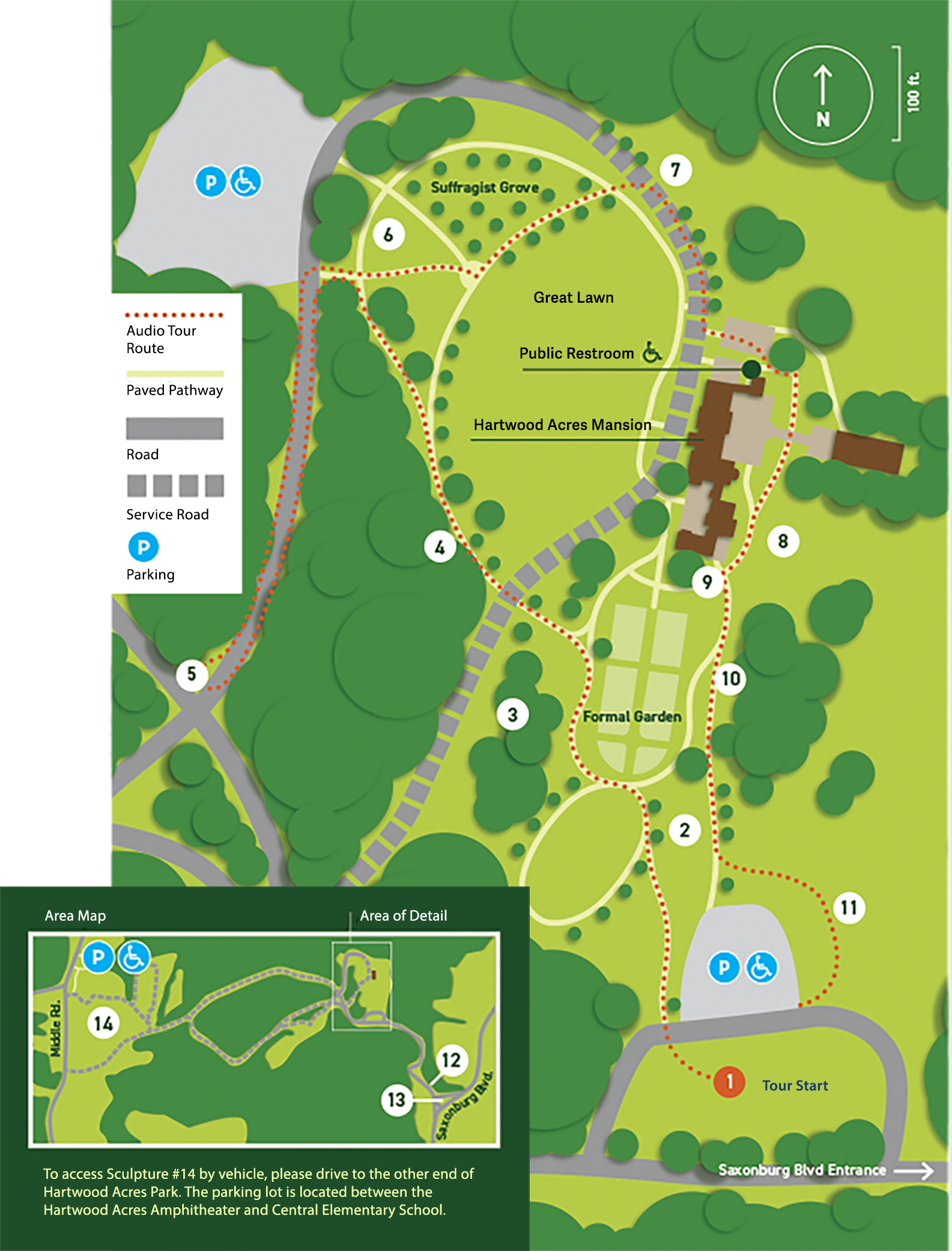 Map of the sculpture garden tour